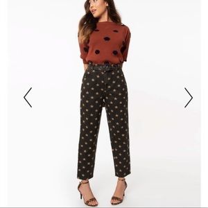 UNIQUE VINTAGE Black & Tan Star Print Denim Jeans